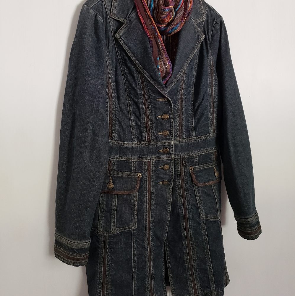 Motto Denim Coat sz S - Picture 3 of 8